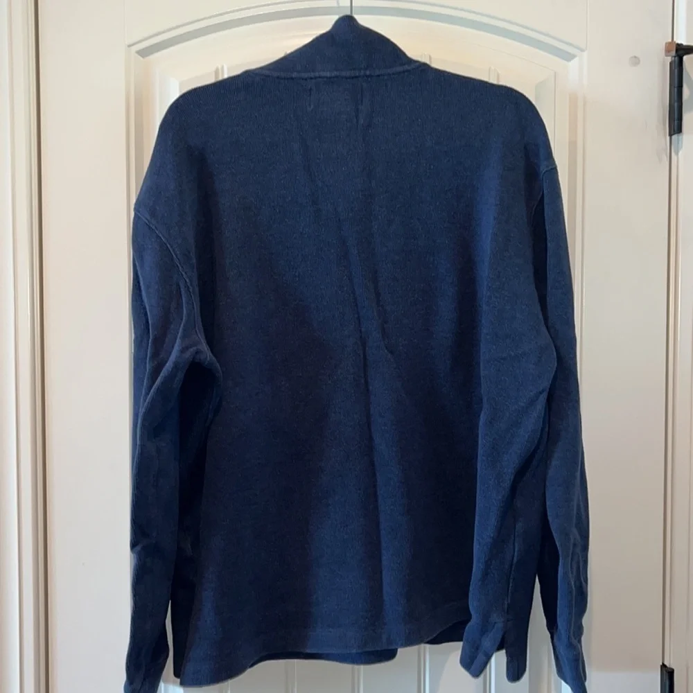 Polo Ralph Lauren navy 1/4 zip cotton sweater XL preppy red horse quarter zip